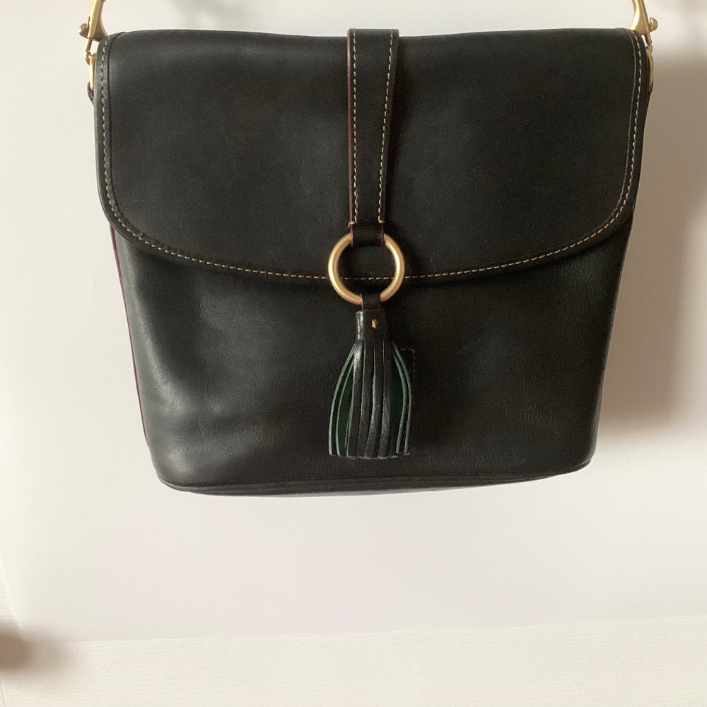 Dooney & Bourke Large Florentine Leather Dottie Crossbody Bag. Navy